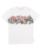 T-Shirt en Jersey de Coton léger feuillage blanc