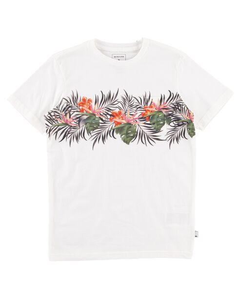 T-Shirt en Jersey de Coton léger feuillage blanc