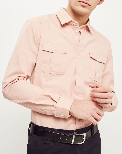 Camicia slim rosa ciliegia