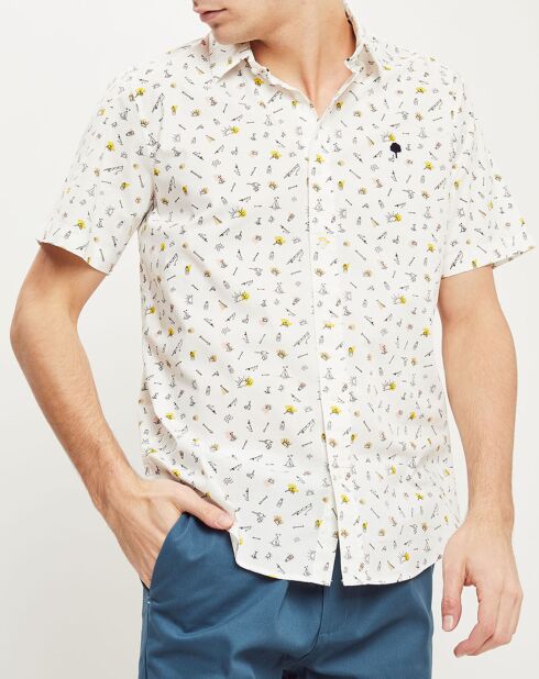 Rechte blouse van Vallon met ecru print