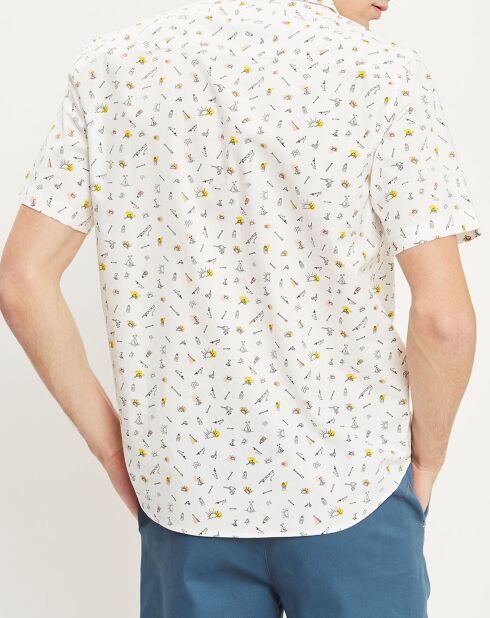 Rechte blouse van Vallon met ecru print