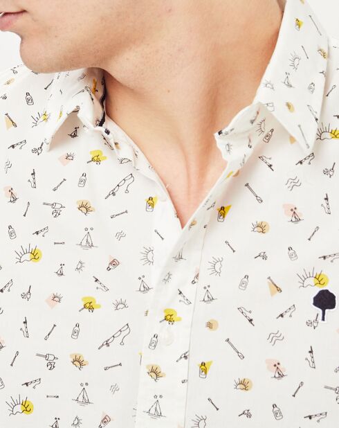 Rechte blouse van Vallon met ecru print