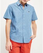 Chemise droite Vallon imprimée bleue