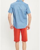 Chemise droite Vallon imprimée bleue