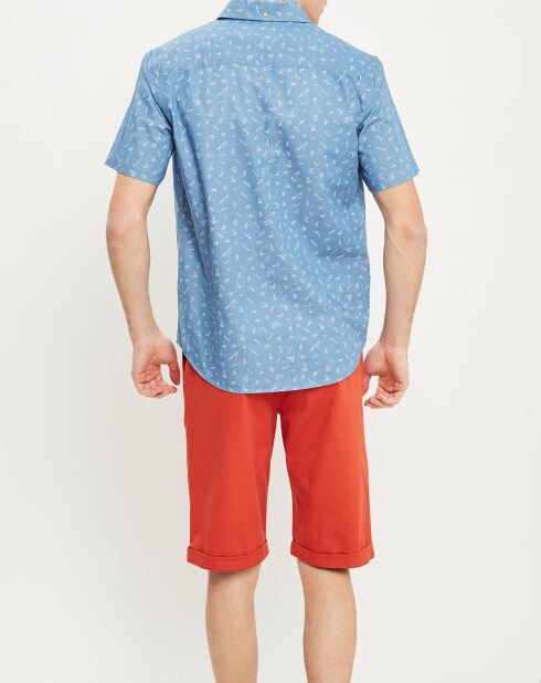Chemise droite Vallon imprimée bleue