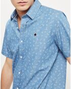 Chemise droite Vallon imprimée bleue