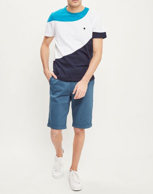 T-Shirt col rond Plesse marine/blanc/bleu