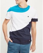 T-Shirt col rond Plesse marine/blanc/bleu