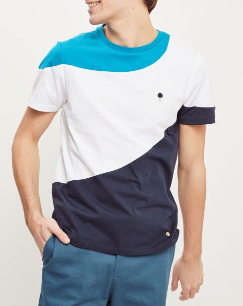 T-Shirt col rond Plesse marine/blanc/bleu