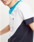 T-Shirt col rond Plesse marine/blanc/bleu