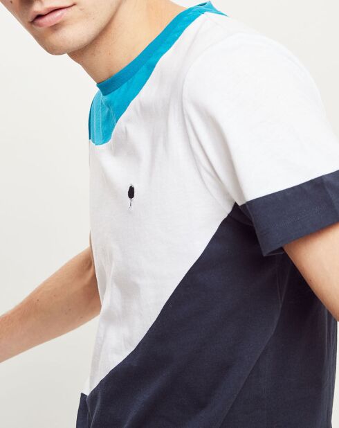 T-Shirt col rond Plesse marine/blanc/bleu