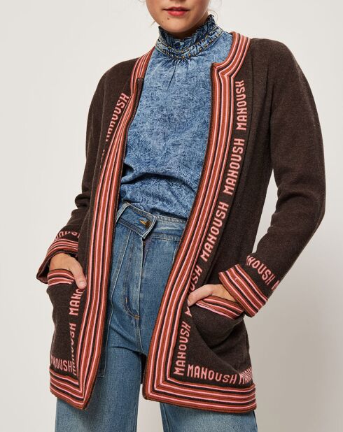 Gilet Lisa marron/rose