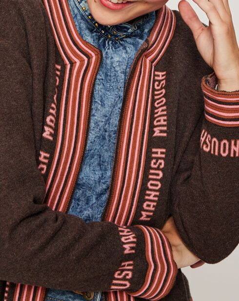 Gilet Lisa marron/rose