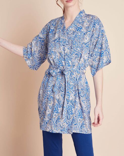 Kimono Majorelle imprimé multicolore