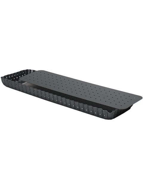 Moule à tarte rectangulaire micro perforé gris - 33x23 cm