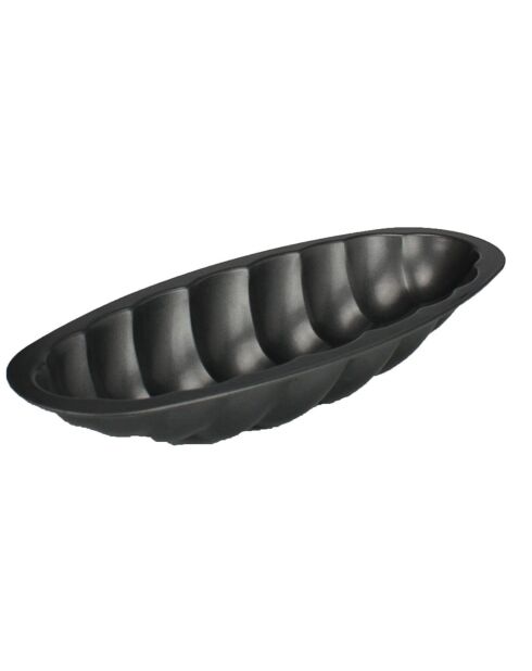 Moule à brioche tressée en inox gris - 47x37.5 cm
