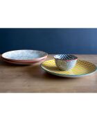 6 Assiettes à dessert en Porcelaine ethnique Sabae multicolores - D.21 cm