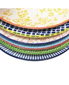 6 Grandes assiettes en Porcelaine Sabae multicolores - D.26 cm