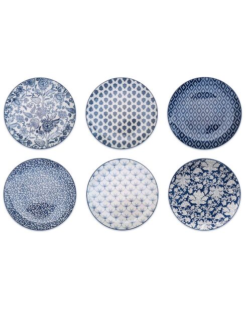 6 platos grandes de Majorelle azules - D.26 cm