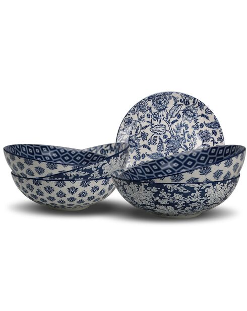 6 platos hondos de cerámica Majorelle azules - D.21 cm