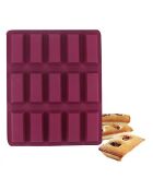 Moule en silicone 15 minis financiers violet - 18.5x22.5 cm