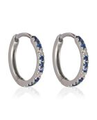 Boucles d'oreilles Ciel Etoilé Diamants 0.02 ct Saphirs Or Blanc