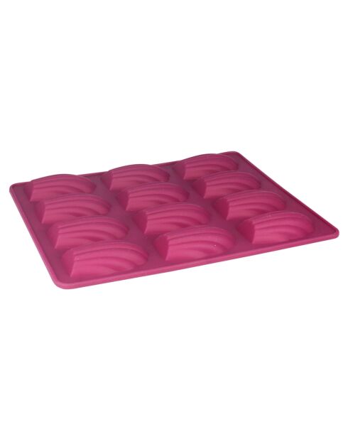 Moule en silicone 12 minis madeleines violet - 18.5x22.5 cm