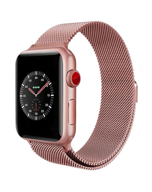 Bracelet en Acier inoxydable pour Apple Watch 42/44 et 45 mm rose