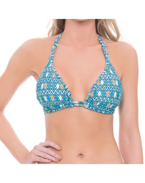 Indisches blaues Triangel-Bikinioberteil