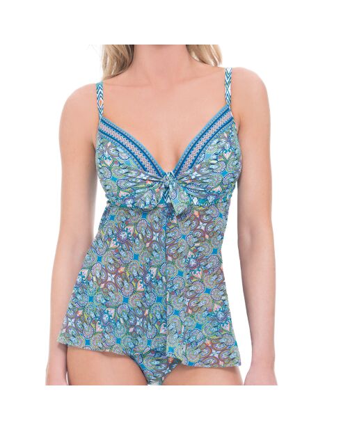 Haut de Maillot Tankini India bleu