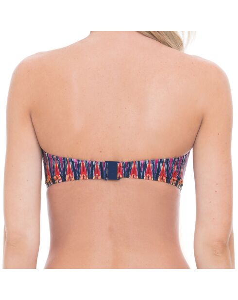 Mehrfarbiges Salzwasser-Bandeau-Bikinioberteil