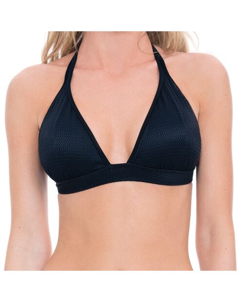 Top de bikini triangular negro Sand Tropez