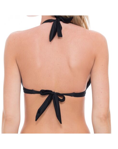 Top de bikini triangular negro Sand Tropez