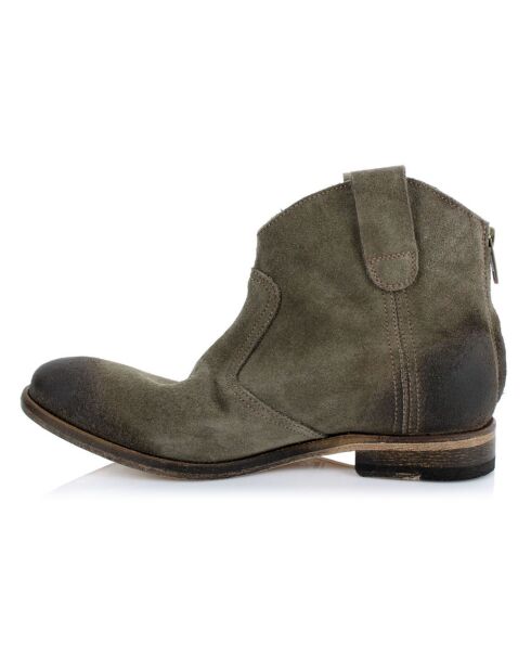 Santiags en Velours de Cuir Baia taupe