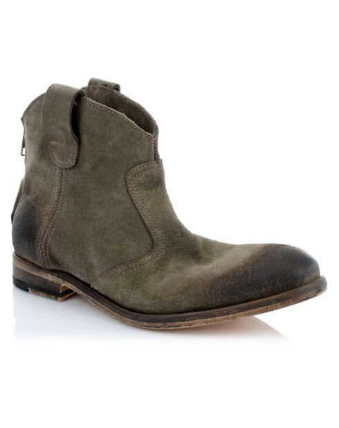 Santiags en Velours de Cuir Baia taupe