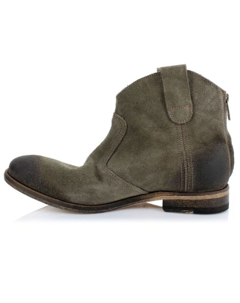 Santiags en Velours de Cuir Baia taupe