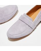 Mocassins en Velours de Cuir Heart parme