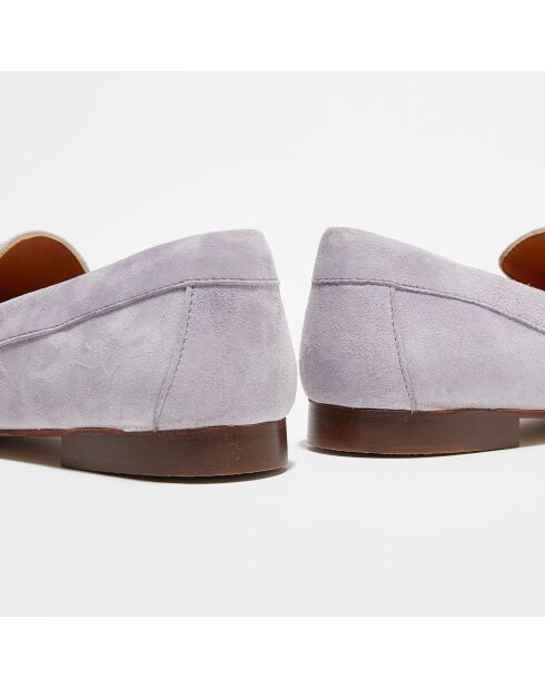 Mocassins en Velours de Cuir Heart parme