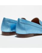 Mocassins en Cuir Love irisés bleus