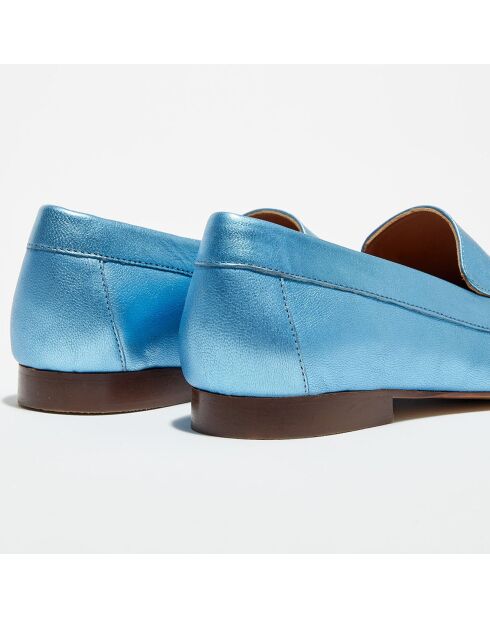 Mocassins en Cuir Love irisés bleus