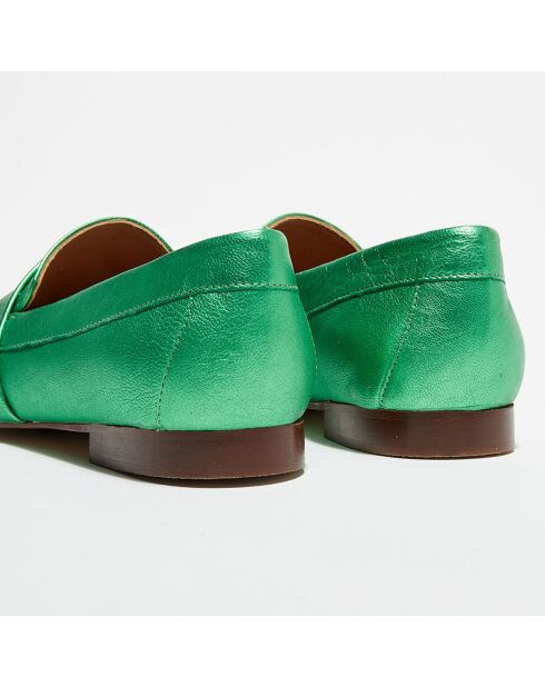 Mocassins en Cuir Heart irisés verts