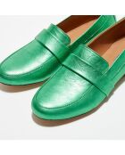 Mocassins en Cuir Heart irisés verts