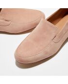 Mocassins en Velours de Cuir Love nude