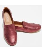 Mocassins en Cuir Love irisés cerise