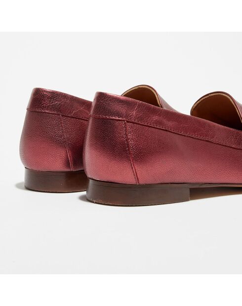 Mocassins en Cuir Love irisés cerise