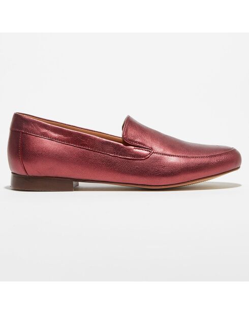 Mocassins en Cuir Love irisés cerise