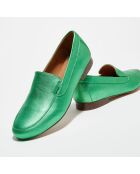 Mocassins en Cuir Love irisés verts