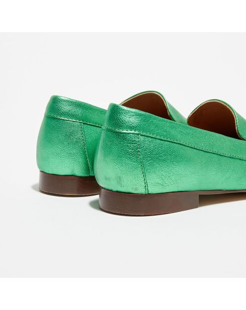 Mocassins en Cuir Love irisés verts