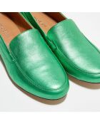 Mocassins en Cuir Love irisés verts