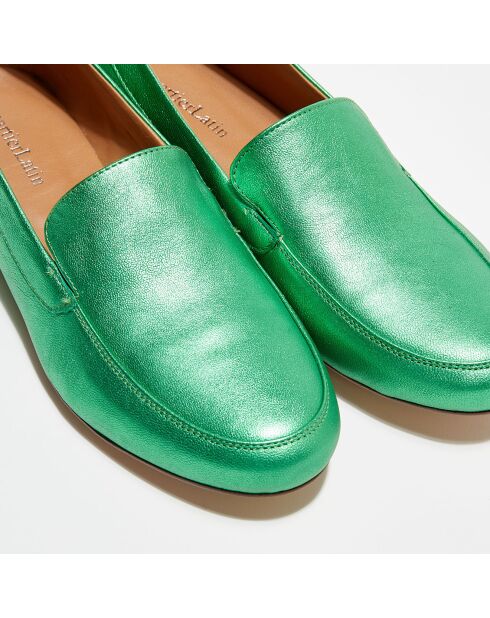 Mocassins en Cuir Love irisés verts